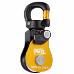 ZWARTY BLOCZEK O BARDZO DUŻEJ WYDAJNOŚCI, Z OTWIERANYM KRĘTLIKIEM SPIN S1 OPEN PETZL